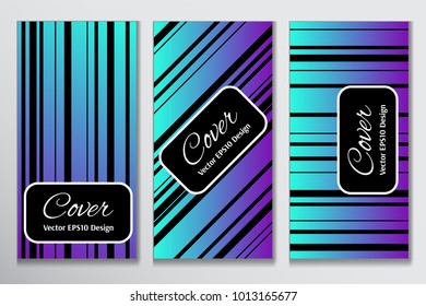 Bright vector cover band design. Black strips on colorful background layout for marketing purpose. Contrast cover for header page of invitation.