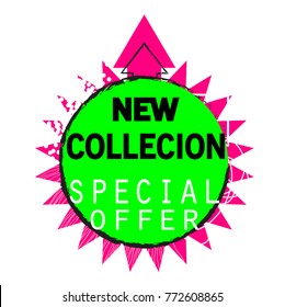 Bright vector, defiant and provocative banner or flyer. Racy design can be used on a surface of the shop wall or showcase. This banner declare and announce your offer and the consumer will notice.