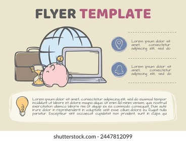 Diseño de Vector brillante para conceptos de negocios, volantes, anuncios, anuncios. Plantilla editable para imprimir