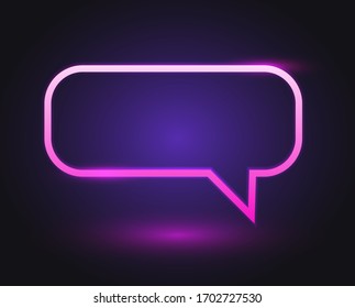 icono de diálogo de vector brillante en un fondo oscuro