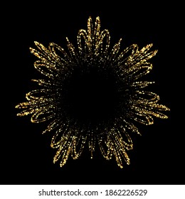 
Bright vector fine dust, golden snowflake design on black background