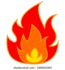 Bright vector fire icon on a white background.