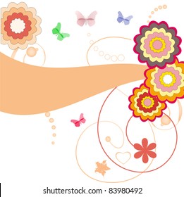 bright vector floral background