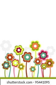 bright vector flowers