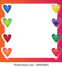 Bright vector frame with hearts Valentine's day or wedding