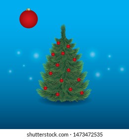 Bright vector glass New Year red ball, Christmas tree toy,  decoration, tinsel, print for fabric, illustration eps 10 xmas