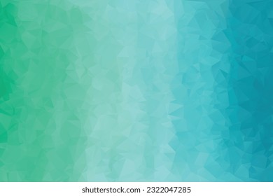 Fondo poligonal azul y verde gradiente vectorial brillante. Bosque acuamarino brillante y diseño de texturas de agua o cielo para banner, ui, diseño de superficie