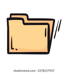 Bright vector hand drawn folder icon. Editable sign, symbol on white background. Element for design of a website, application, banner, flyer