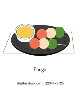 bright vector illustration of Asian food. Vietnamese menu, Asian dishes for menus and restaurants.