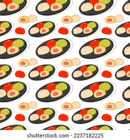 bright vector illustration of Asian food.