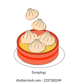 bright vector illustration of Asian food.