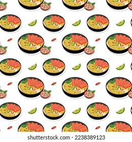 bright vector illustration of Asian food.