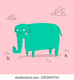 bright vector illustration big elephant