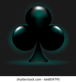 Bright vector illustration. Black cross with backlight. Card game