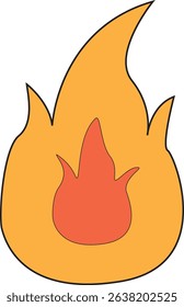 Bright Vector Illustration of Cartoon Flame Fire Icon for Safety Education, Emergency Signage, and Graphic Design Projects