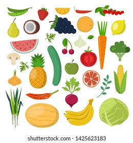 Bright vector illustration of colorful vegetables. 
