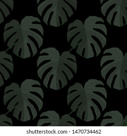 Bright vector illustration. Exotic hawaiian vector background. Vector tropical wallpaper. Beautiful nature background. Beauty style. Colorful floral trendy seamless leaves pattern. 