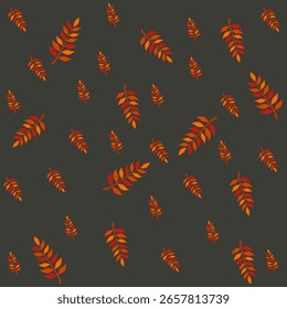 Ilustración vectorial brillante con hojas naranjas y rojas, perfecta para el diseño textil o el Fondo de pantalla decorativo.