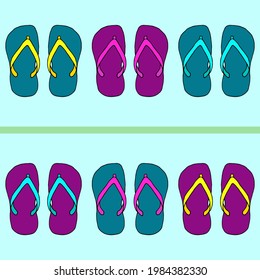 Bright vector illustration with flip flops.