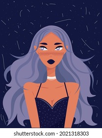 Bright vector illustration with a girl