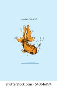 Bright vector illustration with golden fish