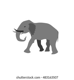 Bright Vector illustration of gray painted African elephant Isolated on white background