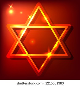 bright vector illustration of a hexagonal star (magen david) logo, symbol,EPS 10