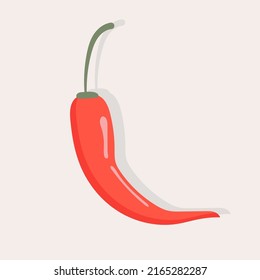 Ilustración vectorial brillante de pimientos picantes. Una caricatura vegetal fresca se destaca en un fondo blanco. La ilustración se utiliza para revistas, libros, afiches, postales, portadas de menús, páginas web.