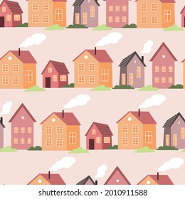 Bright vector illustration with a house