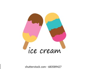 Bright vector illustration of ice cream.