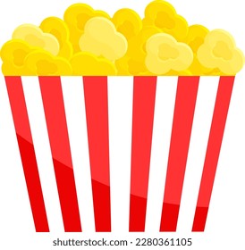 bright vector illustration of a low glass of popcorn, snack, world popcorn day, street food 