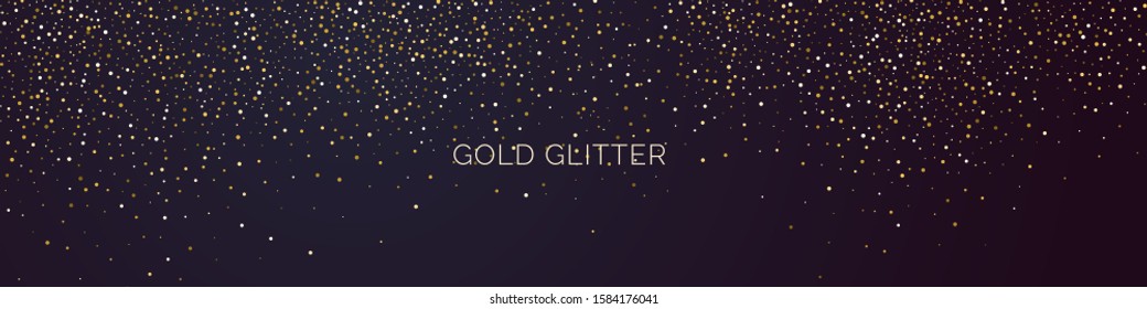 Bright vector illustration Magic rain of sparkling glittery particles lines on a dark background.