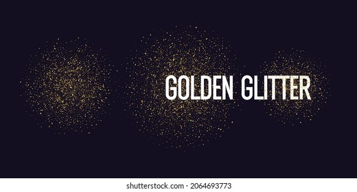 Bright vector illustration of magic sparkling shiny particles on dark background.