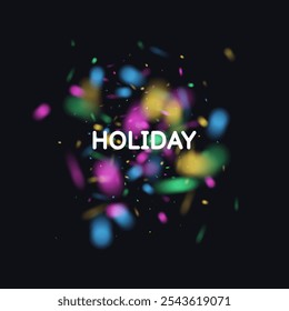 Bright vector illustration of magic sparkling shiny particles on dark background.