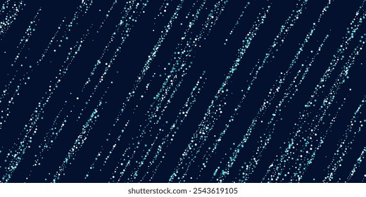 Bright vector illustration of magic sparkling shiny particles and lines on dark background.