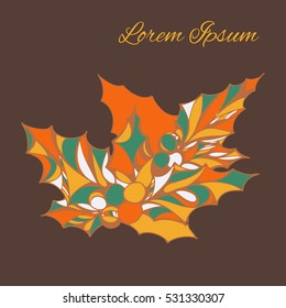 Bright vector illustration with mistletoe