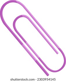 bright vector illustration paper clip, school and office supplies, back to school