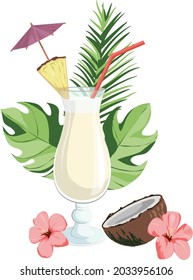 helle Vektorgrafik von Pina colada