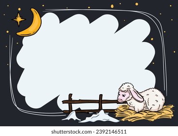 Bright vector illustration. Ukrainian Christmas card template with national traditions and elements.