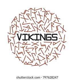 Bright vector illustration for vikings with runes.