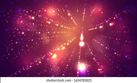 Bright vector infinity background with flashes of stars.