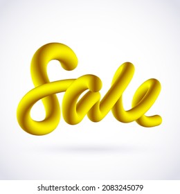 Bright vector inscription sale on a light background Volumetric design