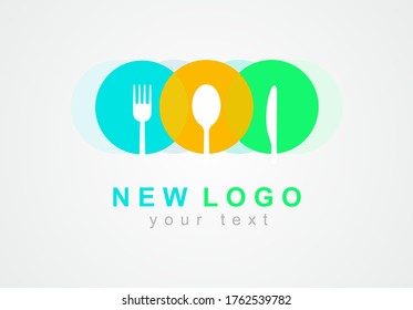 Bright vector logo design for restaurant, cafe, bar. Color abstract icon for the menu.