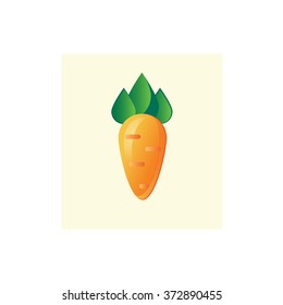 Bright vector logo icon of a root crop carrots, in flat cartoon style
