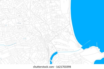 Bright vector map of Aberdeen, Schottland with fine tuning between road and water. Use this map as a background for your company or as a high-quality interior design.