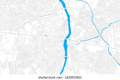 Bright vector map of Adana, Turkey with fine tuning between road and water. Use this map as a background for your company or as a high-quality interior design.