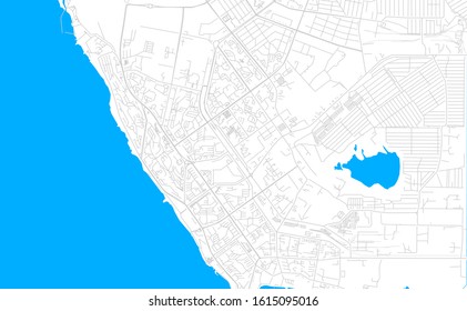 Bright vector map of Aktau, Kazakhstan with fine tuning between road and water. Use this map as a background for your company or as a high-quality interior design.