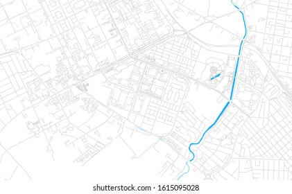 Bright vector map of Aktobe, Kazakhstan with fine tuning between road and water. Use this map as a background for your company or as a high-quality interior design.