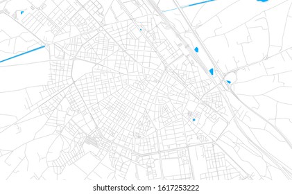 Bright vector map of Albacete, Spain with fine tuning between road and water. Use this map as a background for your company or as a high-quality interior design.