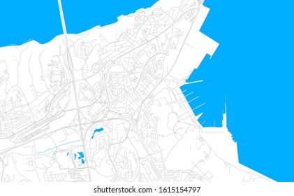 Bright vector map of Almada, Portugal with fine tuning between road and water. Use this map as a background for your company or as a high-quality interior design.
